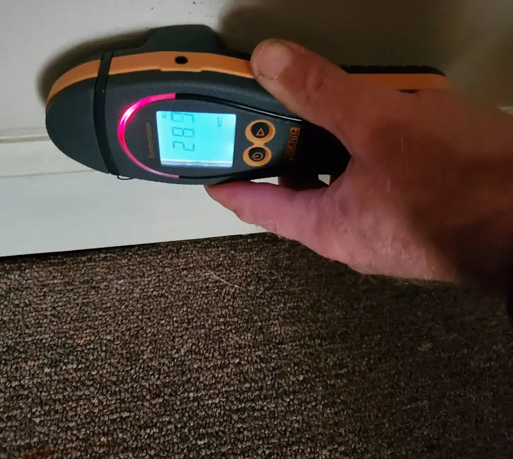 Moisture detection at baseboard during Mold Inspection & Testing in Thermalito